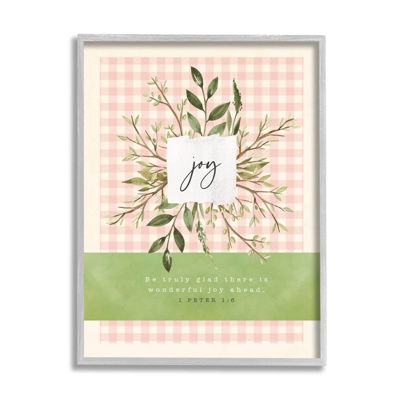 Stupell Industries Truly Glad There's Joy Ahead Proverb Peter 1:6 Framed Wall Art